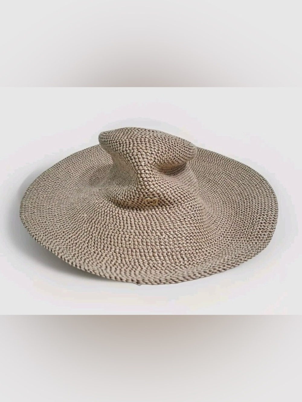 Eric Javits Hampton Bark Rollable Natural Wide Brim Sun Hat Packable 50+ UPF - Picture 2 of 10